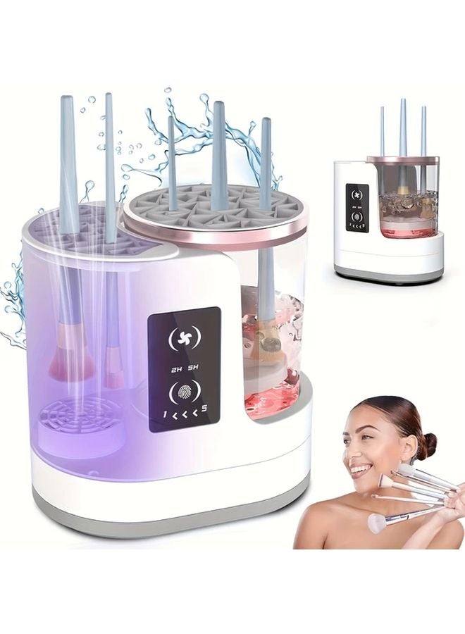 White 3 In 1 Makeup Brush Cleaner And Dryer USB Powered Compact Portable - Image 1