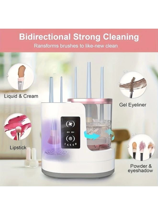 White 3 In 1 Makeup Brush Cleaner And Dryer USB Powered Compact Portable - Image 3