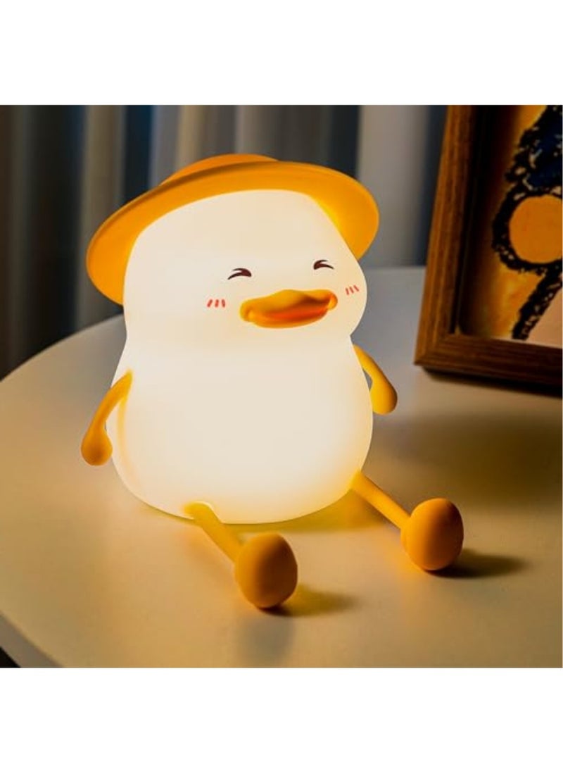 Duck Night Lights for Kids, Touch Cute Lamp, Childrens Silicone Portable LED Night Light with 30 Min Timer & 7 Colors, USB Rechargeable Table Lamp, Christmas Birthday Gift for Children - Image 3