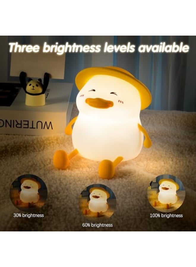 Duck Night Lights for Kids, Touch Cute Lamp, Childrens Silicone Portable LED Night Light with 30 Min Timer & 7 Colors, USB Rechargeable Table Lamp, Christmas Birthday Gift for Children - Image 5