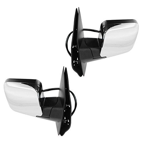 TRQ 2 Piece Driver and Passenger Side Mirror Assembly Set Electric Adjustment Heated Memory Chrome Compatible with 2008-2010 INFINITI QX56 2008-2015 Nissan Armada 2009-2015 TITAN - Image 3