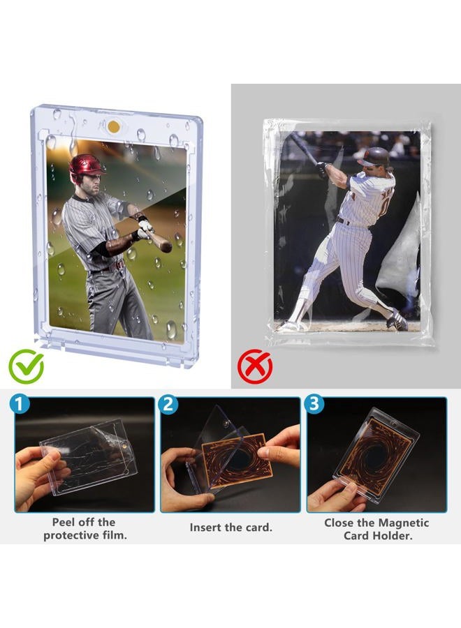 Adevar 120ct Magnetic Card Holder, 35pt One Card Touch Holder for Trading Cards,Baseball Card Protectors Hard Plastic, Display Case for Collectible Cards Sport Cards Game Cards Top Loads for Cards Sleeves - Image 4