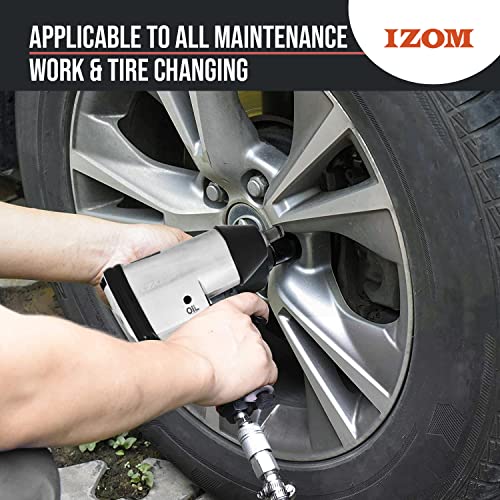 IZOM IZ-5040B 1/2" Impact Wrench, Torque 340 Nm Air Powered 7000Fixed Square RPM Rocking Dog 90 PSI with Front Exhaust for Tire Changing & Workshop Applications - Image 5