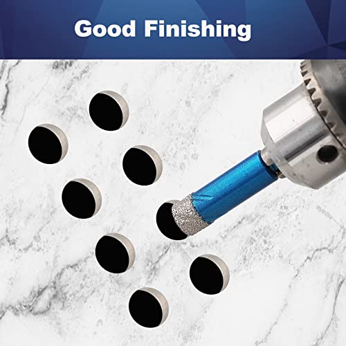 BRSCHNITT Diamond Drill Bit - BRSCHNITT 1/4 1/4 5/16 3/8 inch Masonry Drill Bits Set for Porcelain Tile Ceramic Stone Granite Marble,Hex Shank Diamond Hole Saw Drill Bit(5pcs/Pack). - Image 5