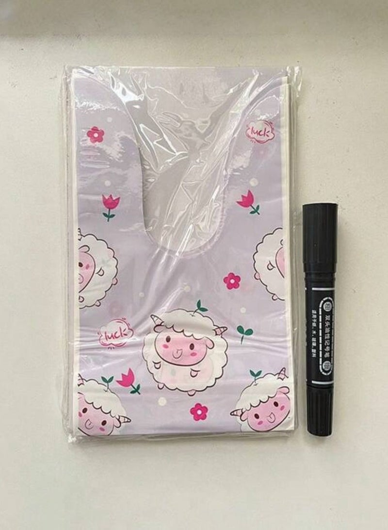 50  قطعة من أكياس توزيعات العيد لتعبئة وتغليف الحلوى والهدايا وتخزين الطعام برباط أكياس للحفلات والمناسبات - Image 5