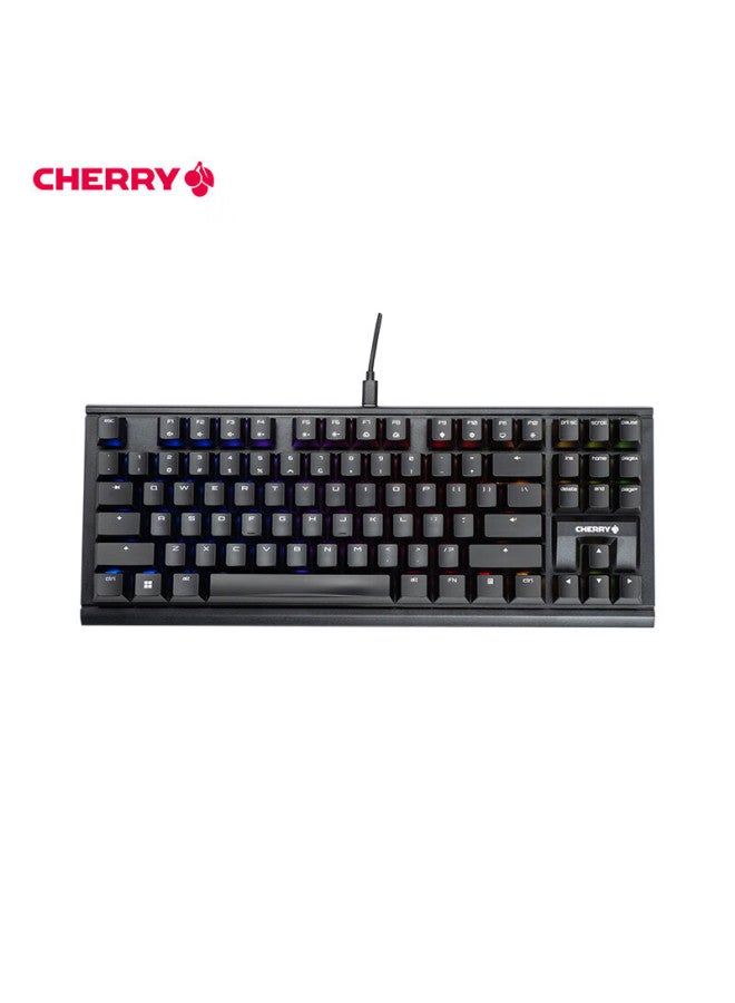 Cherry Mx1.1 Black Obsidian Aurora Mechanical Keyboard Gaming Keyboard Floating Steel-free Structure 87-key Wired Keyboard Rgb Lighting Black Brown Switch - Image 2