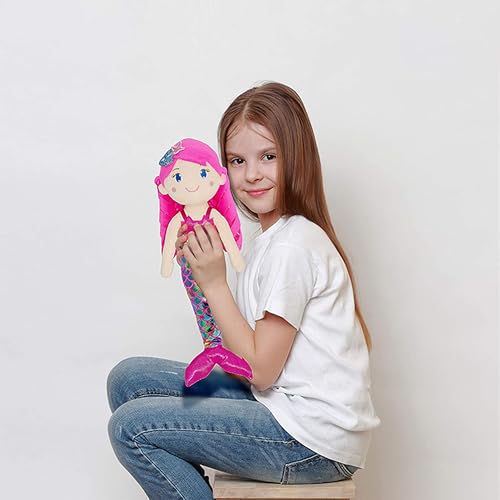 June Garden 15.5" Sparkly Mermaid Larissa - Soft Mermaid Plush Stuffed Doll Gift for Toddler Girls - Image 4