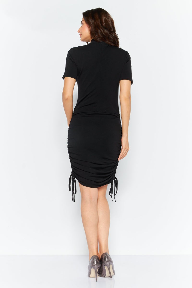 Michael Kors Women Brand Logo Midi Dress, Black - Image 4