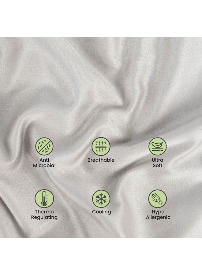 Mush Bamboo Pillow Cover Set of 2 | 400 TC | 100% Bamboo Pillow Cover for Hair & Skin | Breathable, Silky Soft & Envelope Pillowcases for Hot Sleepers & Night Sweats | 17"x27" (Silver Mist, King) - Image 3