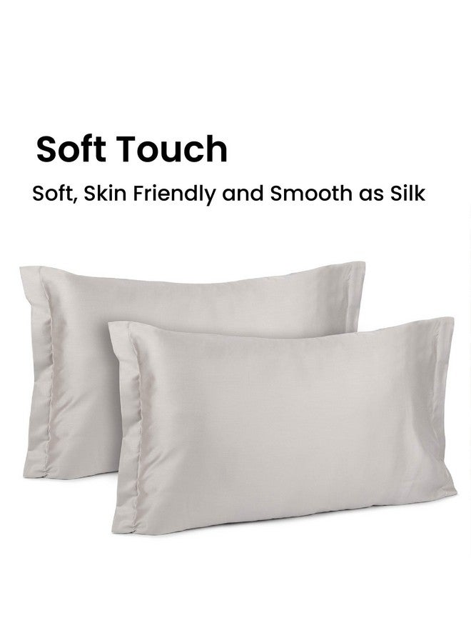 Mush Bamboo Pillow Cover Set of 2 | 400 TC | 100% Bamboo Pillow Cover for Hair & Skin | Breathable, Silky Soft & Envelope Pillowcases for Hot Sleepers & Night Sweats | 17"x27" (Silver Mist, King) - Image 4