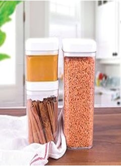 Generic Viola Acrylic Seasoning Can 3-in-1 Set for Legules, Sugar Coffee and Tea in Multipurpose Design, Kitchen Cutlery Set of Different Sizes (White) 