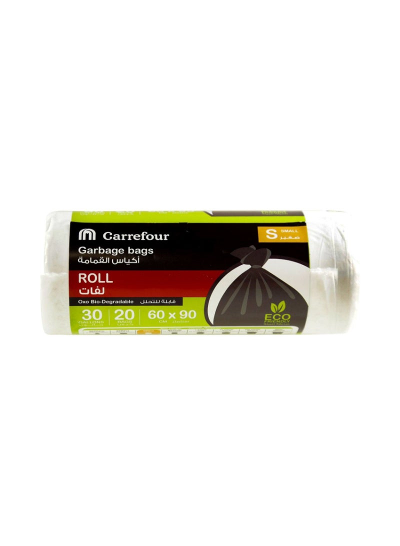 Carrefour Bio 30 Gallon Biodegradable Garbage Bag S White 20 Garbage Bags 