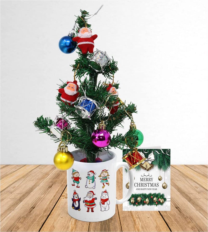 Khakee Khakee Merry Christmas Theme Mug Xmas Tree with 10 pcs Ornaments Xmas Card Combo Set Xmas Decoration Gift Setcmx21630