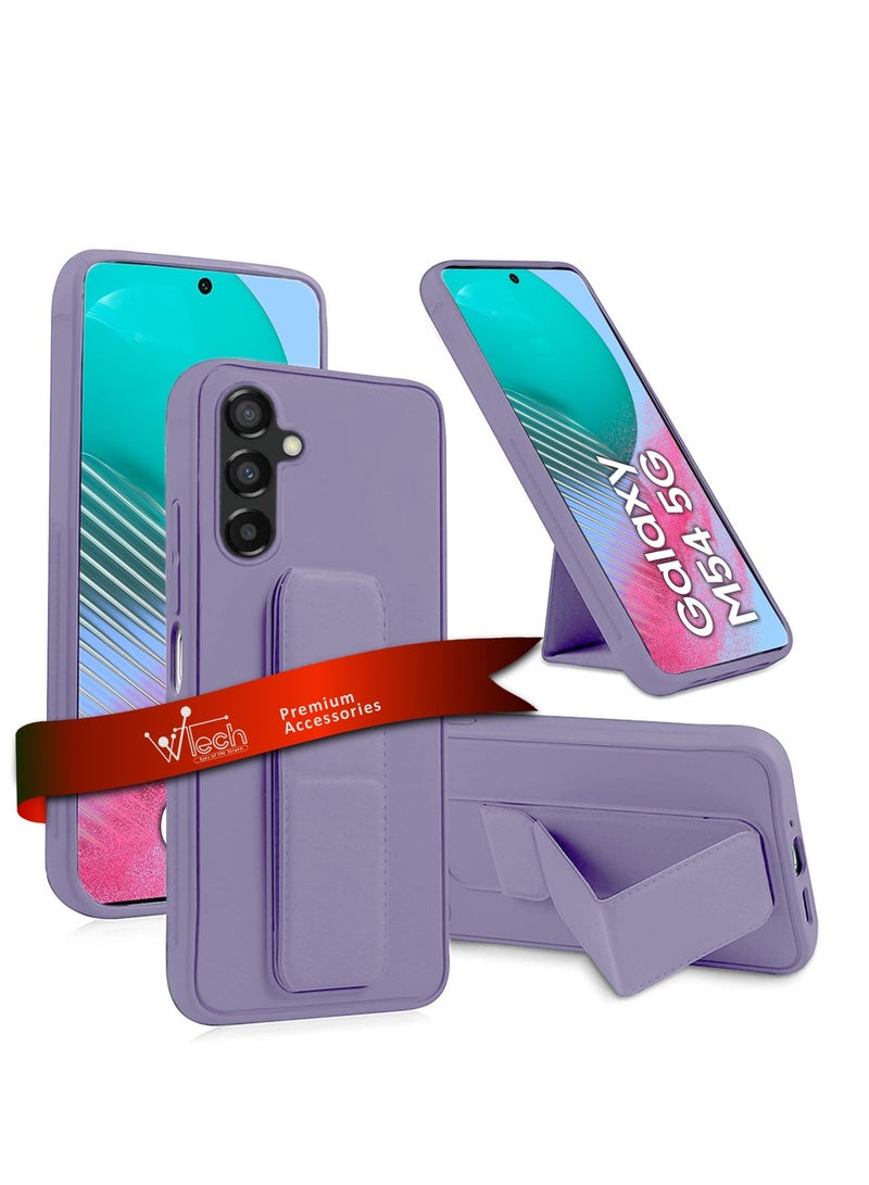Wtech Hand Grip Foldable Magnetic Kickstand Wrist Strap Finger Grip With Built-In Iron Case Cover For Samsung Galaxy M54 5G 2023 Lavender - Image 1