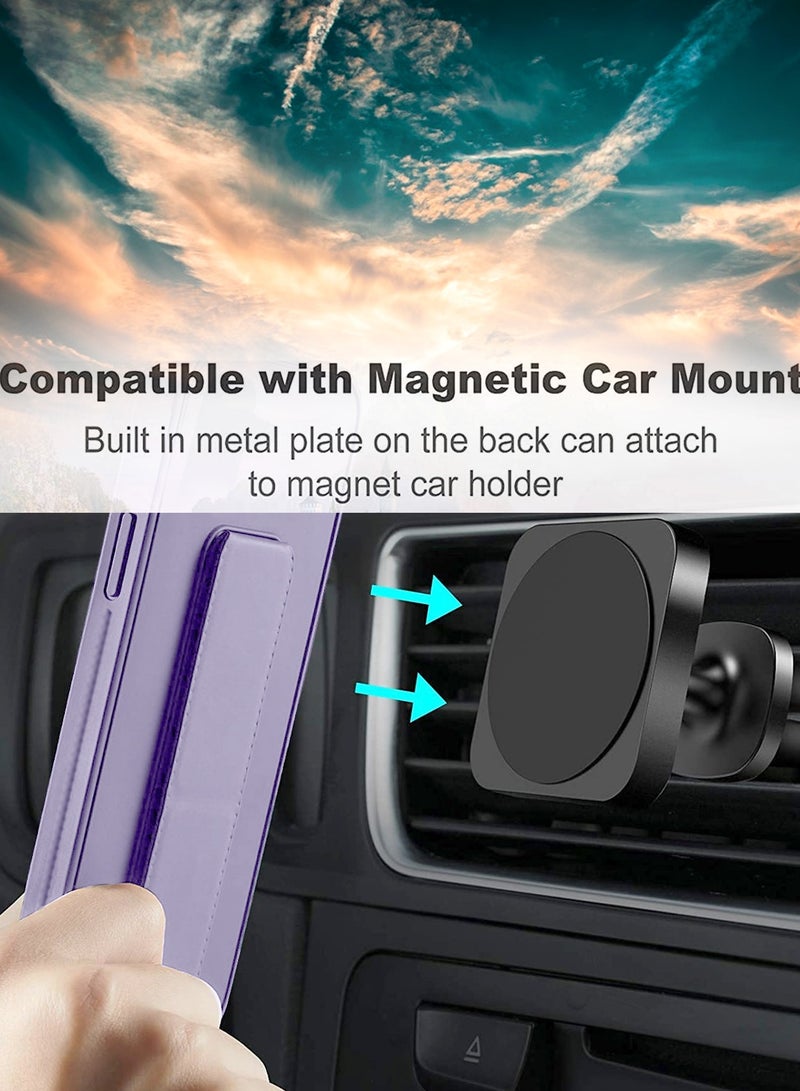 Wtech Hand Grip Foldable Magnetic Kickstand Wrist Strap Finger Grip With Built-In Iron Case Cover For Samsung Galaxy M54 5G 2023 Lavender - Image 3