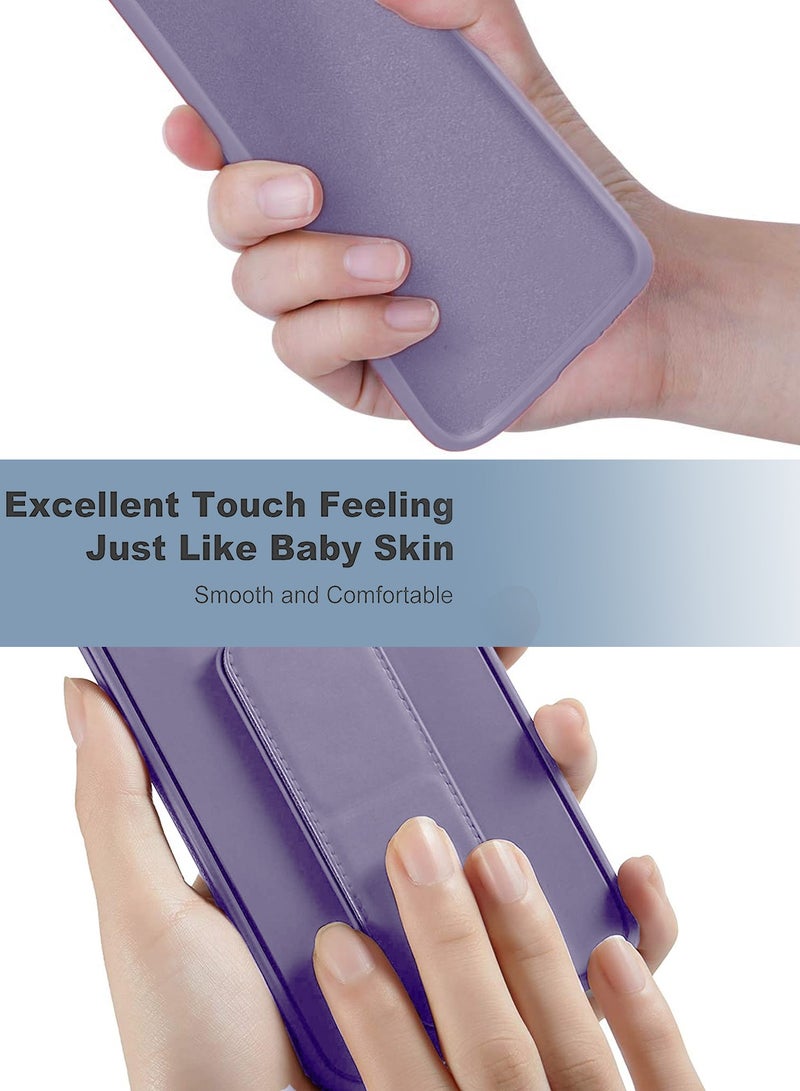 Wtech Hand Grip Foldable Magnetic Kickstand Wrist Strap Finger Grip With Built-In Iron Case Cover For Samsung Galaxy M54 5G 2023 Lavender - Image 4