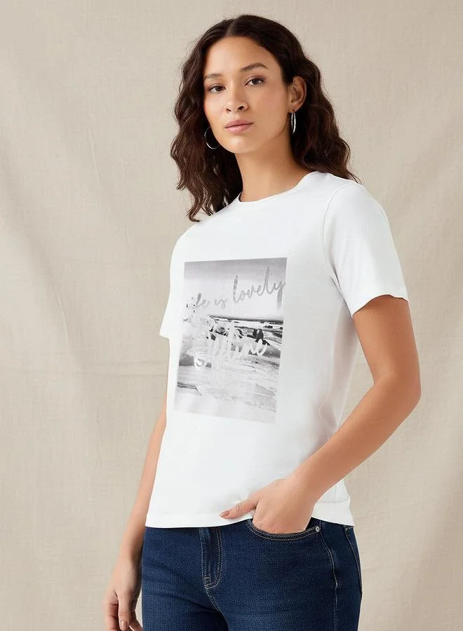 Splash FAV Regular Fit Cotton T shirt with Graphic Print