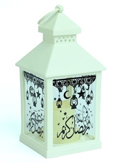 فانوس Led داخلي خارجي ديكور منزلي فانوس Led رمضان كريم (أبيض) Led رمضان كريم فانوس معلق 1 قطعة