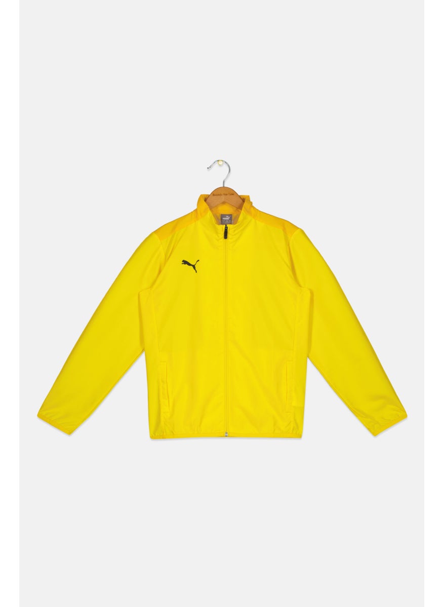 PUMA Kids Boy Sportswear Fit Brand Logo Training Jacket, Yellow  - Image 1