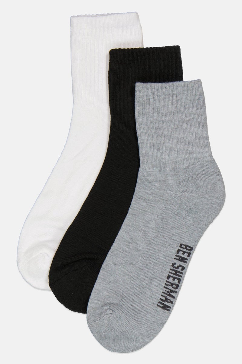 Ben Sherman Men 8 Pairs Brand Logo High Quarter Outdoor Socks, Multicolor  - Image 1