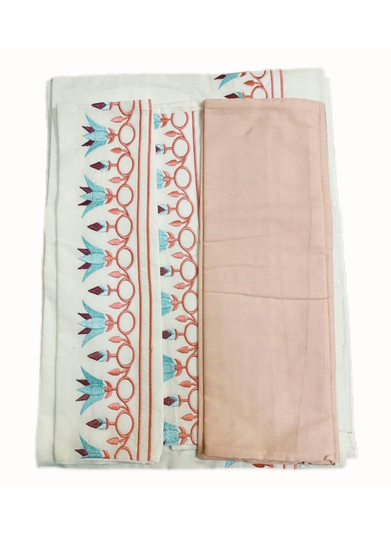 Beauenty Embellished Bed Sheets Set Five Piece 100% Cotton Bedding Set In  Multicolour  - Image 5