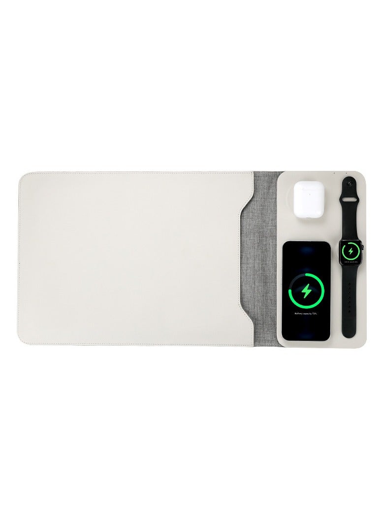 Laptop Sleeve for 12-13-14 Inch Laptops - Laptop Sleeve with 3-in-1 Wireless Charger for Phone, Watch, Wireless Headphones - Includes Mouse Pad and Inner Pocket. Laptop Sleeve for MacBook Air/Pro,with Accessory Pocket  - Image 1