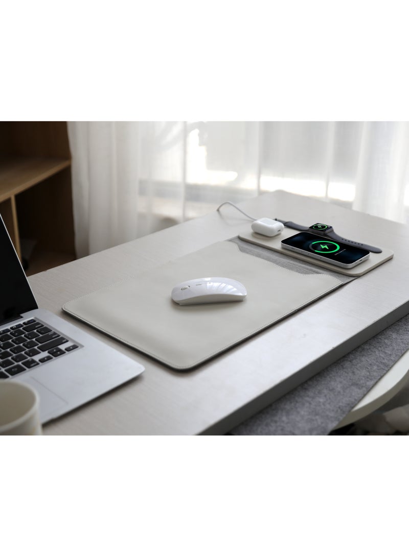 Laptop Sleeve for 12-13-14 Inch Laptops - Laptop Sleeve with 3-in-1 Wireless Charger for Phone, Watch, Wireless Headphones - Includes Mouse Pad and Inner Pocket. Laptop Sleeve for MacBook Air/Pro,with Accessory Pocket  - Image 3