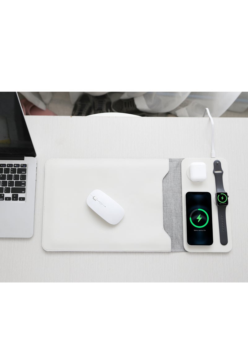 Laptop Sleeve for 12-13-14 Inch Laptops - Laptop Sleeve with 3-in-1 Wireless Charger for Phone, Watch, Wireless Headphones - Includes Mouse Pad and Inner Pocket. Laptop Sleeve for MacBook Air/Pro,with Accessory Pocket  - Image 5