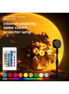 General RGB Sunset Light Sunset Light Net Celebrity Live Atmosphere Light Sunset Projection Light Rainbow Light 16-color Sunset Light-Specifications:Sunset Red  - Image 1