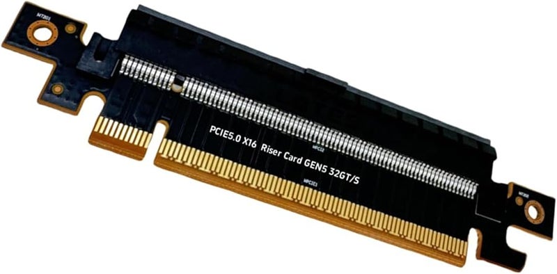Black PCIe 5.0 X16 Riser Card Adapter for Gaming Professional Graphics and Factory Testing - Image 1