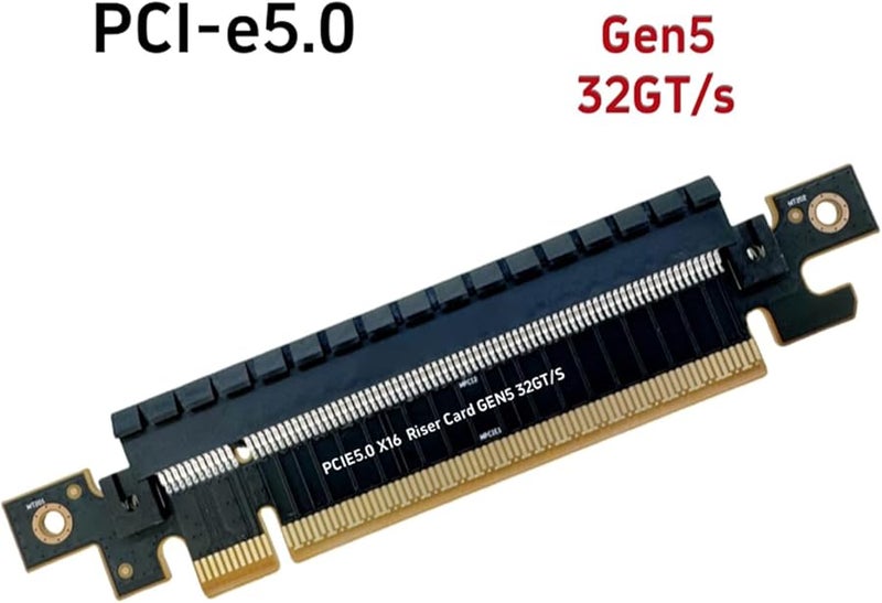 Black PCIe 5.0 X16 Riser Card Adapter for Gaming Professional Graphics and Factory Testing - Image 4