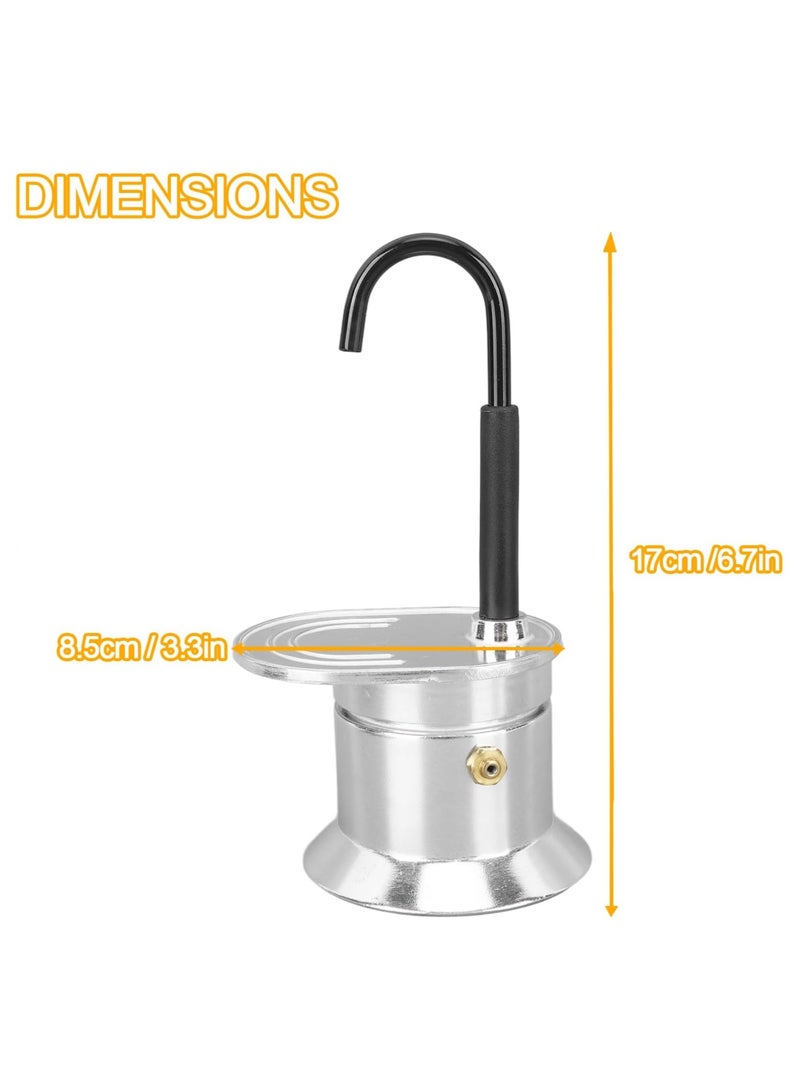 General Single Tube Moka Pot 1 Cup 50 Ml Portable Moka Pot Aluminum Alloy Is Easy to Operate Works Quickly Suitable for Outdoor Traveling Camping  - Image 2