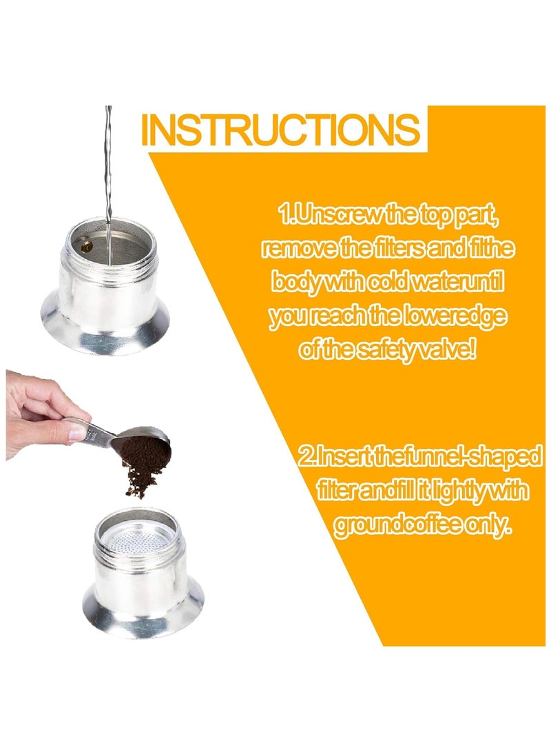 General Single Tube Moka Pot 1 Cup 50 Ml Portable Moka Pot Aluminum Alloy Is Easy to Operate Works Quickly Suitable for Outdoor Traveling Camping  - Image 4