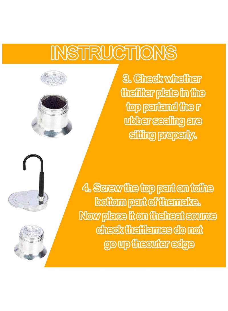 General Single Tube Moka Pot 1 Cup 50 Ml Portable Moka Pot Aluminum Alloy Is Easy to Operate Works Quickly Suitable for Outdoor Traveling Camping  - Image 5