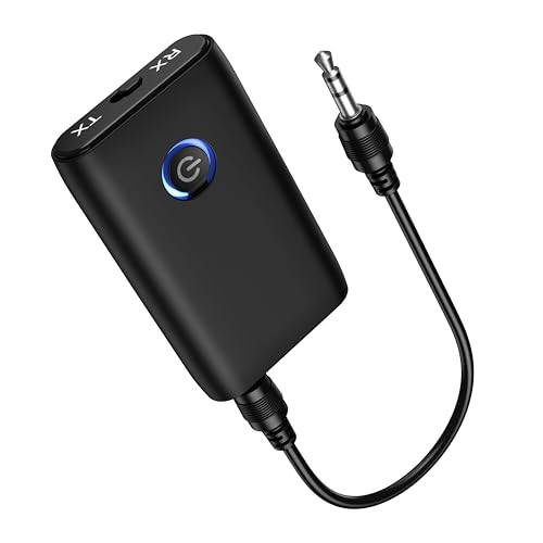 Ankilo Aux Bluetooth Adapter for Car, Upgraded Bluetooth 5.3 Transmitter Receiver, Portable Wireless Adapter, 2-in-1 Aux Audio Receiver for Laptop, Radio, Headphones, Speakers, TV - Image 1