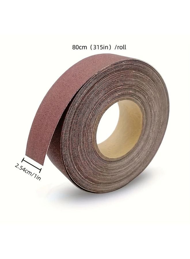 1 Inch X 26 Feet 60 Grits Emery Cloth Aluminium Oxide Abrasive Sandpaper Roll For Wood Metal Sanding - Image 3