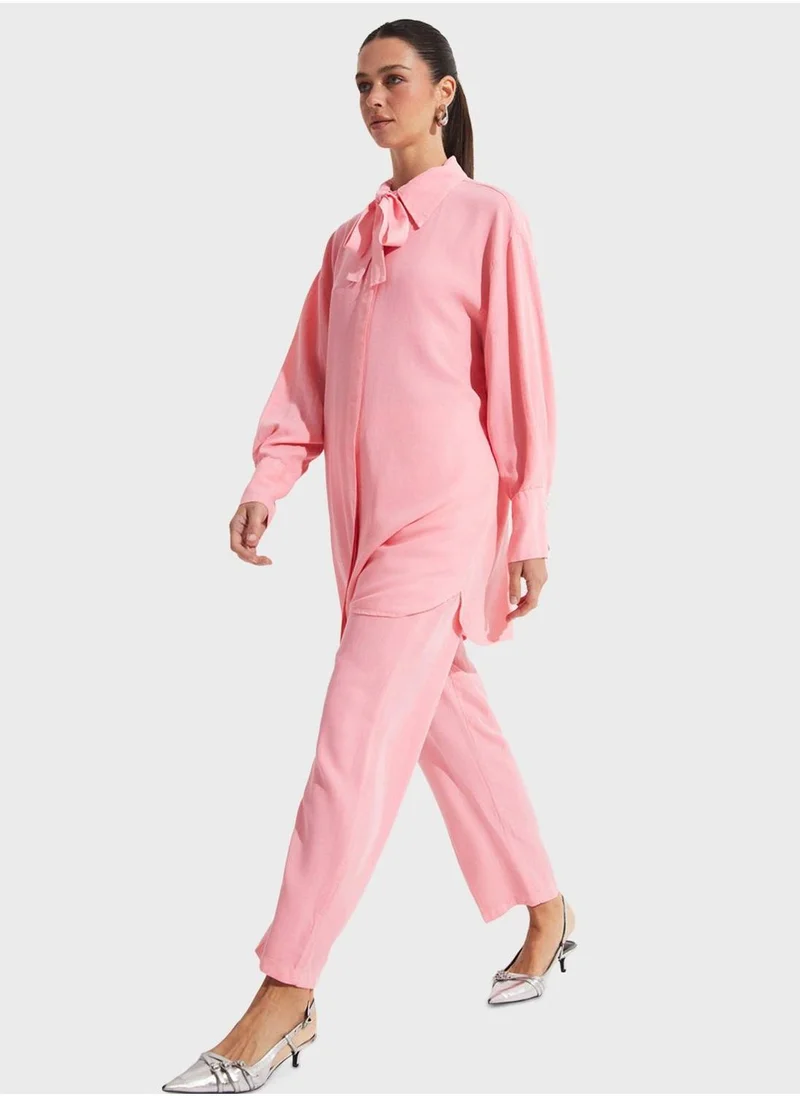جون Ruffle Detail  Shirt & Pants Set