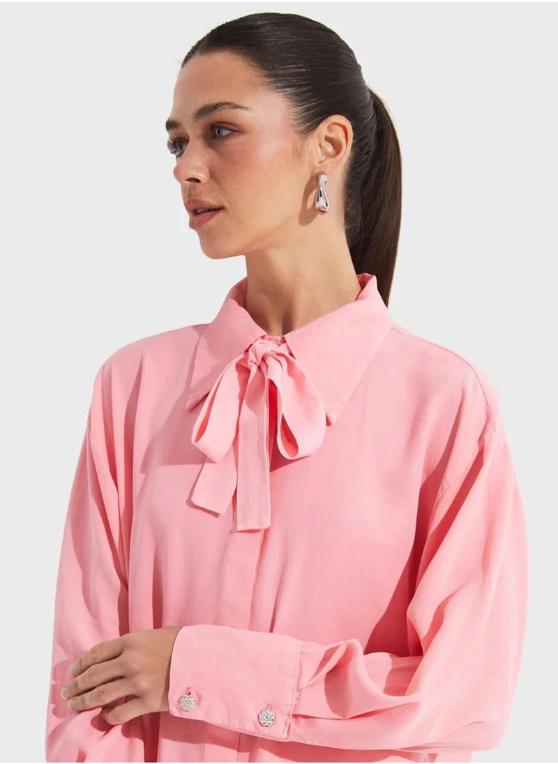 جون Ruffle Detail  Shirt & Pants Set