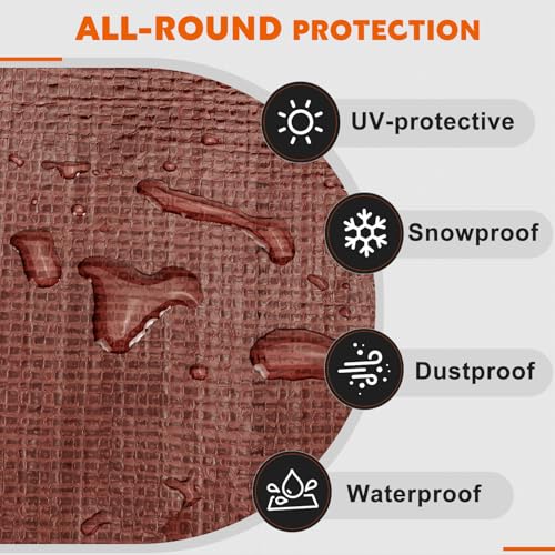 Keten Tarps Heavy Duty Waterproof 10X20 Feet, Extra Thick 16 Mil, Tear & Fade Resistant, 100% UV Blocking, Outdoor Tarp with Reinforced Grommets for Roof, Camping, Patio, Pool, Boat (Brown/Silver) - Image 3
