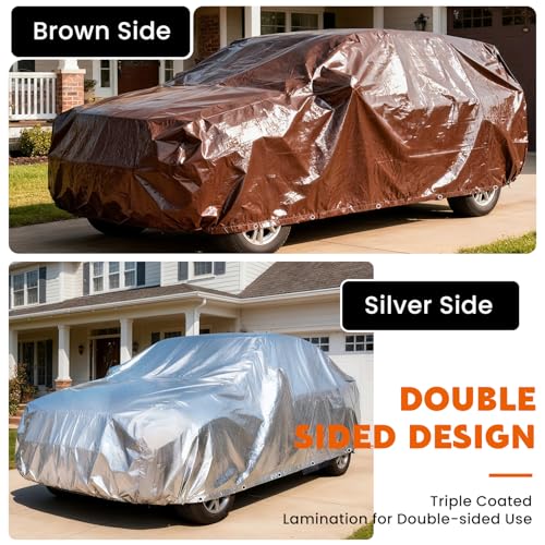 Keten Tarps Heavy Duty Waterproof 10X20 Feet, Extra Thick 16 Mil, Tear & Fade Resistant, 100% UV Blocking, Outdoor Tarp with Reinforced Grommets for Roof, Camping, Patio, Pool, Boat (Brown/Silver) - Image 5