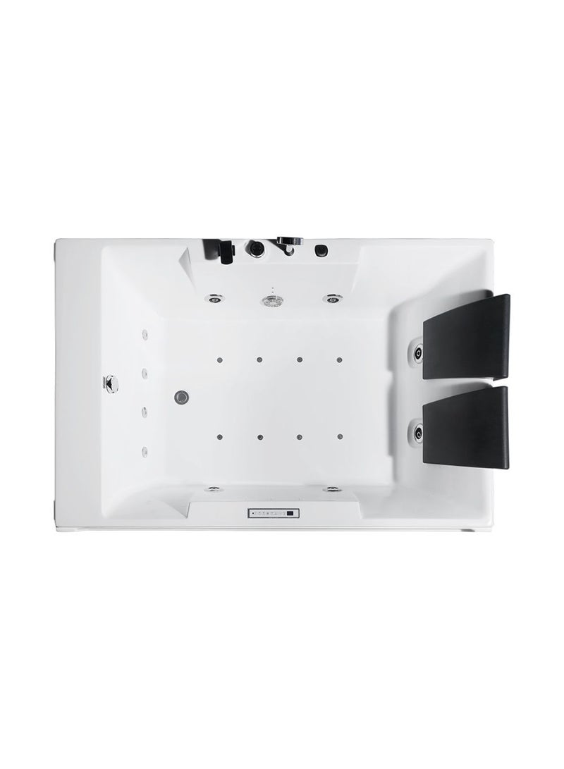 DANUBE HOME Milano Don Plus Massage Bath Tub with Digital Control Panel & Air Bubble Therapy – Luxury Whirlpool Spa Tub for Ultimate Relaxation & Home Bathroom Spa L184 x W130 x H70 cm White - Image 2