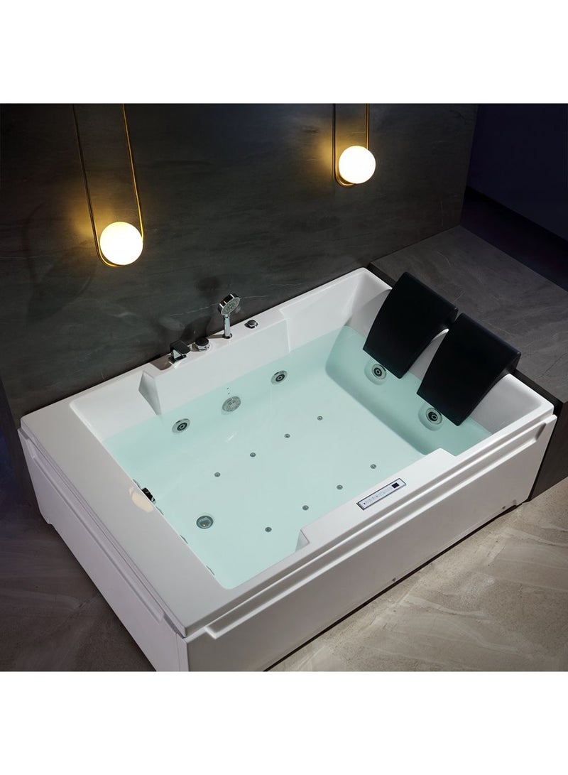 DANUBE HOME Milano Don Plus Massage Bath Tub with Digital Control Panel & Air Bubble Therapy – Luxury Whirlpool Spa Tub for Ultimate Relaxation & Home Bathroom Spa L184 x W130 x H70 cm White - Image 3