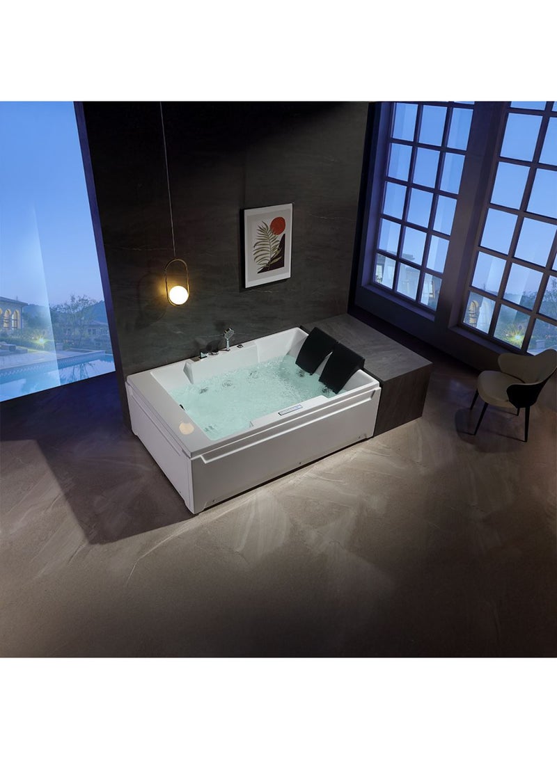 DANUBE HOME Milano Don Plus Massage Bath Tub with Digital Control Panel & Air Bubble Therapy – Luxury Whirlpool Spa Tub for Ultimate Relaxation & Home Bathroom Spa L184 x W130 x H70 cm White - Image 4