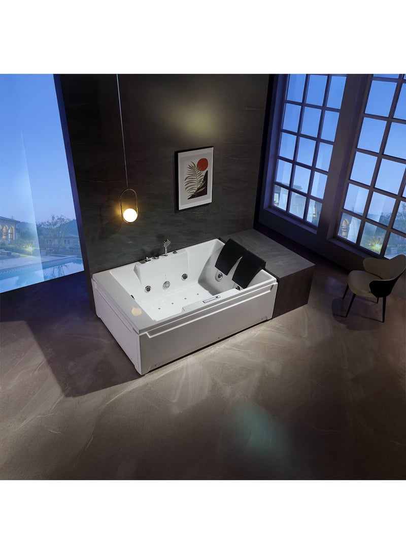 DANUBE HOME Milano Don Plus Massage Bath Tub with Digital Control Panel & Air Bubble Therapy – Luxury Whirlpool Spa Tub for Ultimate Relaxation & Home Bathroom Spa L184 x W130 x H70 cm White - Image 1