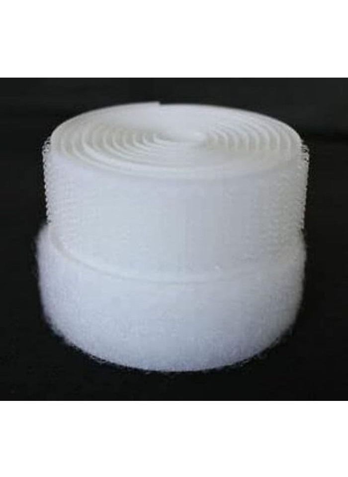 Colored Nylon Scotch Velcro Hook and Loop Tape without Glue Magic Tape for Sew on Belts Accessories (White)
