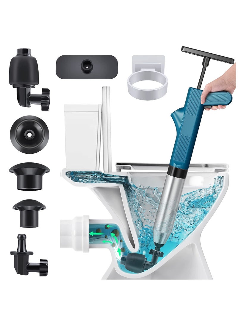 ZLH HITY Toilet Plunger,High Pressure Air Drain Blaster Kit, Stainless Steel Plungers for Bathroom/Floor Drain/Shower/Sink/Bathtub/Clogged Pipe - Image 1