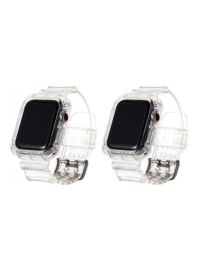 vesus 2-Piece Replacement Band For Apple Watch 42/44mm Clear