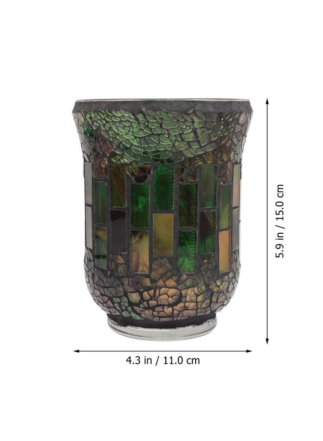 Amosfun Mosaic Candle Holder Home Decorations Terrarium Decor Table Candlestick Scented Candle Stand Mosaic Tealight Holders Candlesticks Candle Stand for Living Room Candle Jar Glass - Image 2