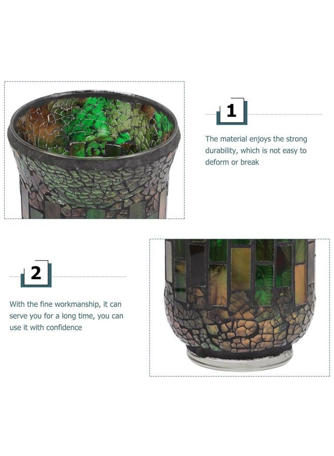 Amosfun Mosaic Candle Holder Home Decorations Terrarium Decor Table Candlestick Scented Candle Stand Mosaic Tealight Holders Candlesticks Candle Stand for Living Room Candle Jar Glass - Image 5