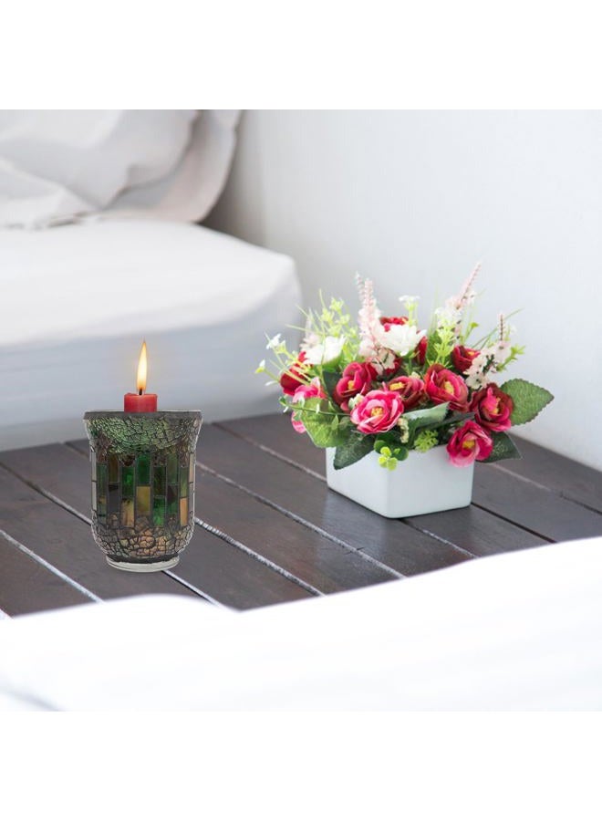 Amosfun Mosaic Candle Holder Home Decorations Terrarium Decor Table Candlestick Scented Candle Stand Mosaic Tealight Holders Candlesticks Candle Stand for Living Room Candle Jar Glass - Image 4